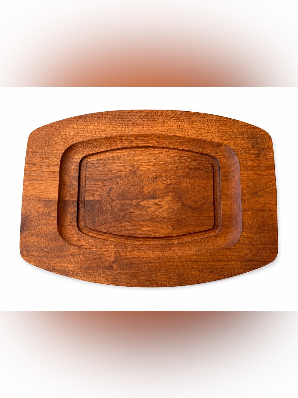 Vintage Gladmark Burbank Wood Serving Tray Mid Century Modern 16.75”